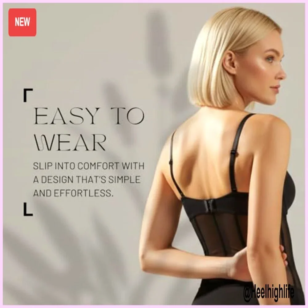 Women's Mesh Panel Bodysuit Underwire Cups Seamless Shapewear